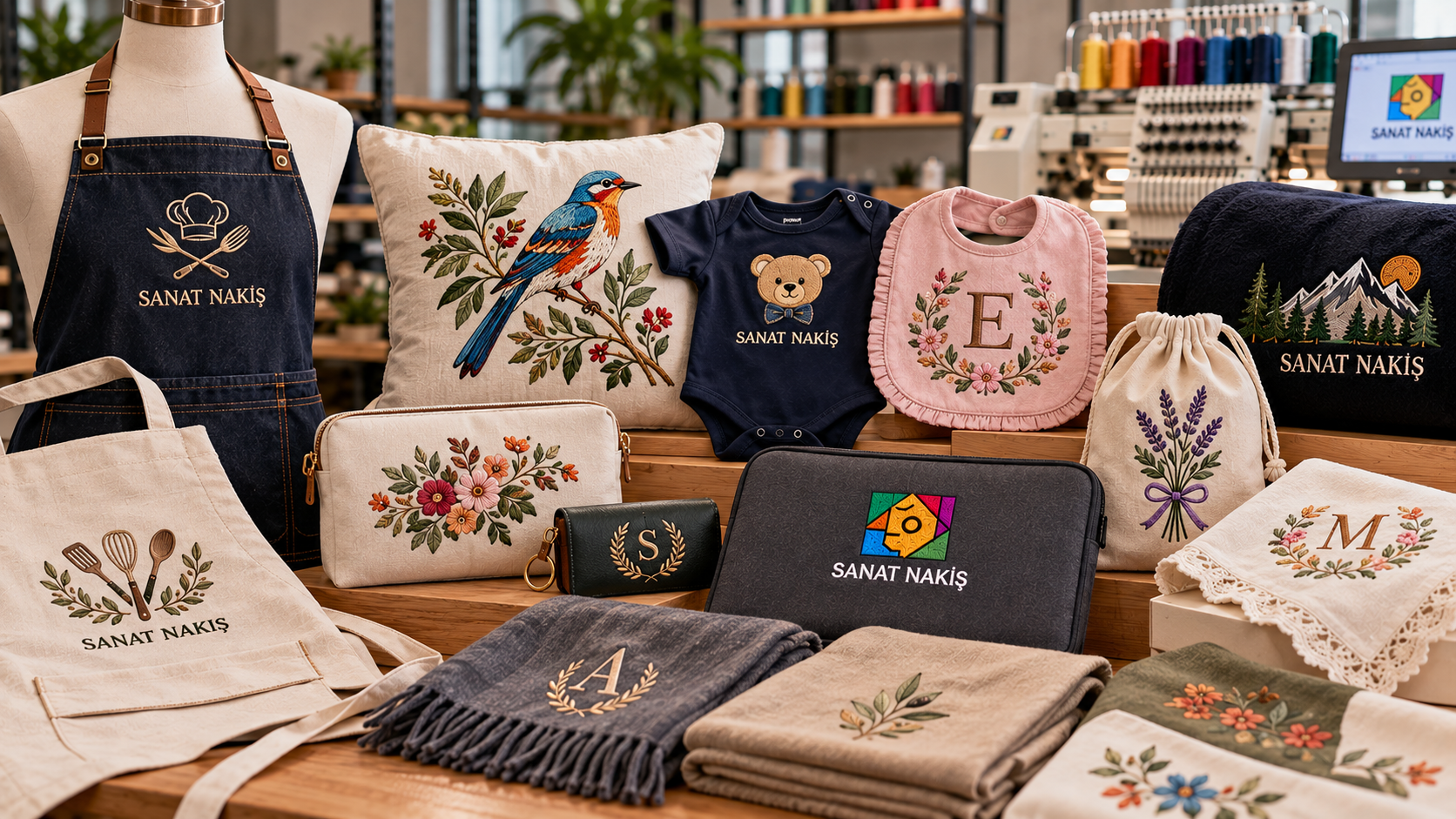 Farklı tekstil ürünlerinde özel nakış uygulaması