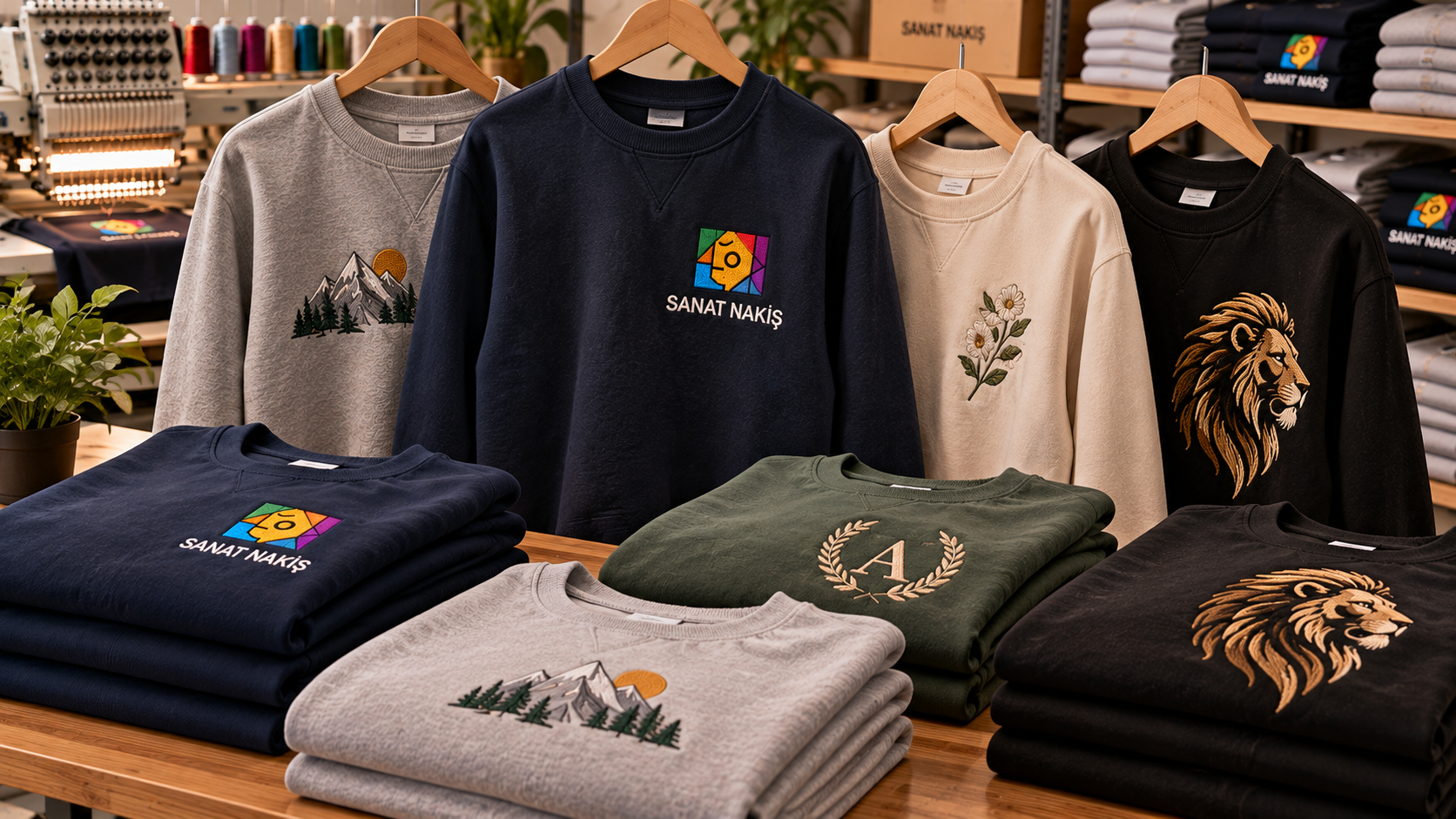 Sweatshirt üzerinde nakış uygulaması
